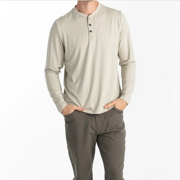 Free Fly Men's Bamboo Flex Long Sleeve Henley - Picture 1 of 13